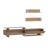 Comodă TV Ayaz, Alb - Teak, 180x37x40 cm