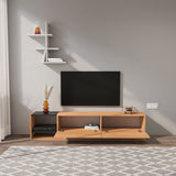 Comodă TV Liza, Alb - Teak, 180x30x40 cm
