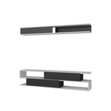 Comodă TV Sims, Diverse culori, 176x32x39 cm - Alb - Negru | SKU: 788DEC3061 | Comodă TV Sims, 176x32x39 cm, varianta Alb - Negru, produs pentru amenajarea locuinței, disponibil online în România la CasaMob