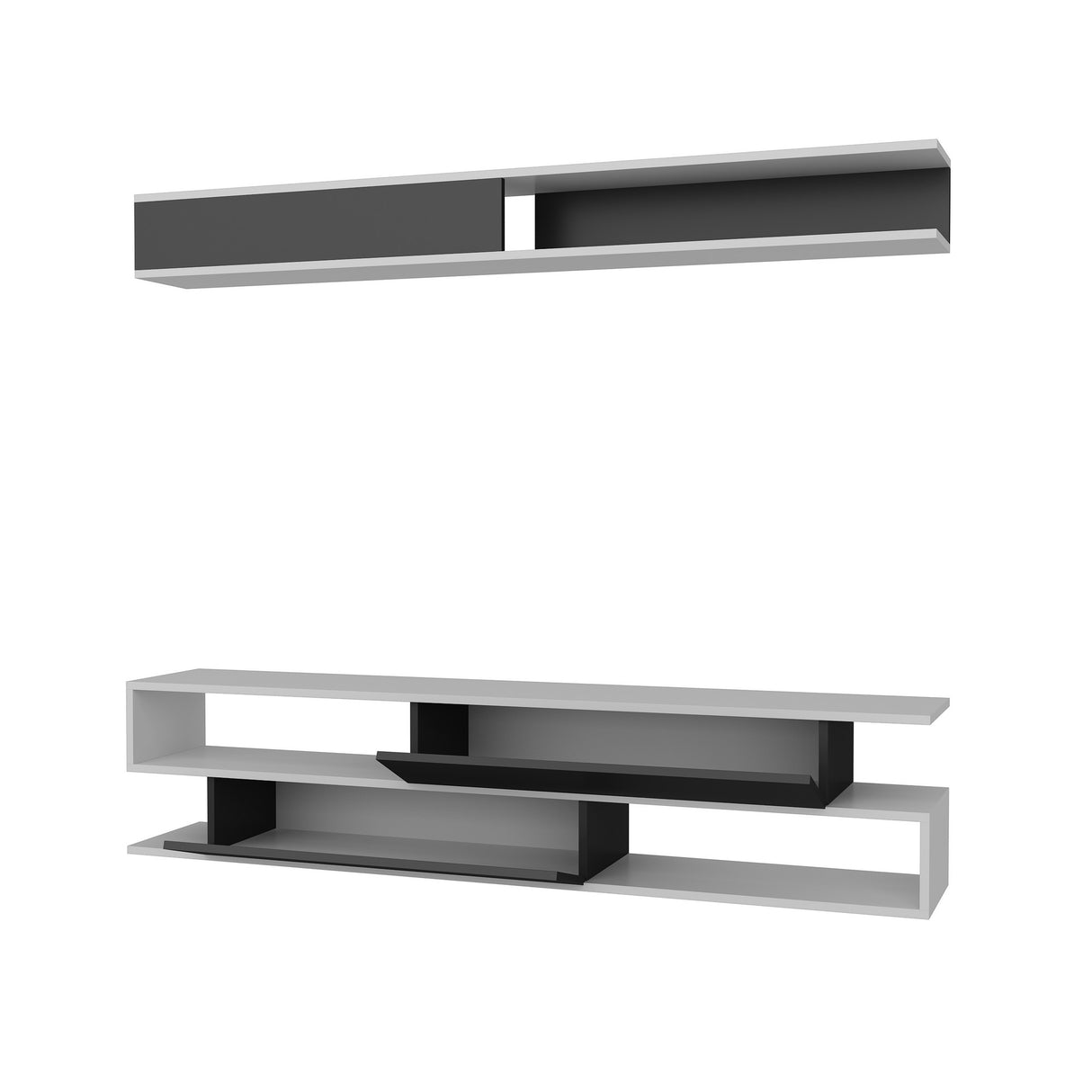 Comodă TV Sims, Diverse culori, 176x32x39 cm - Alb - Negru | SKU: 788DEC3061 | Comodă TV Sims, 176x32x39 cm, varianta Alb - Negru, produs pentru amenajarea locuinței, disponibil online în România la CasaMob