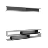 Comodă TV Sims, Diverse culori, 176x32x39 cm - Alb - Negru | SKU: 788DEC3061 | Comodă TV Sims, 176x32x39 cm, varianta Alb - Negru, produs pentru amenajarea locuinței, disponibil online în România la CasaMob