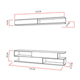 Comodă TV Sims, Diverse culori, 176x32x39 cm - Alb - Negru | SKU: 788DEC3061 | Comodă TV Sims, 176x32x39 cm, varianta Alb - Negru, produs pentru amenajarea locuinței, disponibil online în România la CasaMob