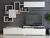 Comoda TV Tovog cu usi si rafturi, Alb, 210 x 105 x 35 cm, SKU 788DEC3071