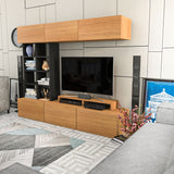 Comodă TV Sasa, Teak - Negru, 180x37x40 cm