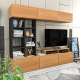 Comodă TV Sasa, Teak - Negru, 180x37x40 cm