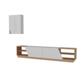 Comodă TV Zebra, Diverse culori, 240x38x47 cm - Alb - Teak | SKU: 788DEC3089 | Comodă TV Zebra, 240x38x47 cm, varianta Alb - Teak, produs pentru amenajarea locuinței, disponibil online în România la CasaMob