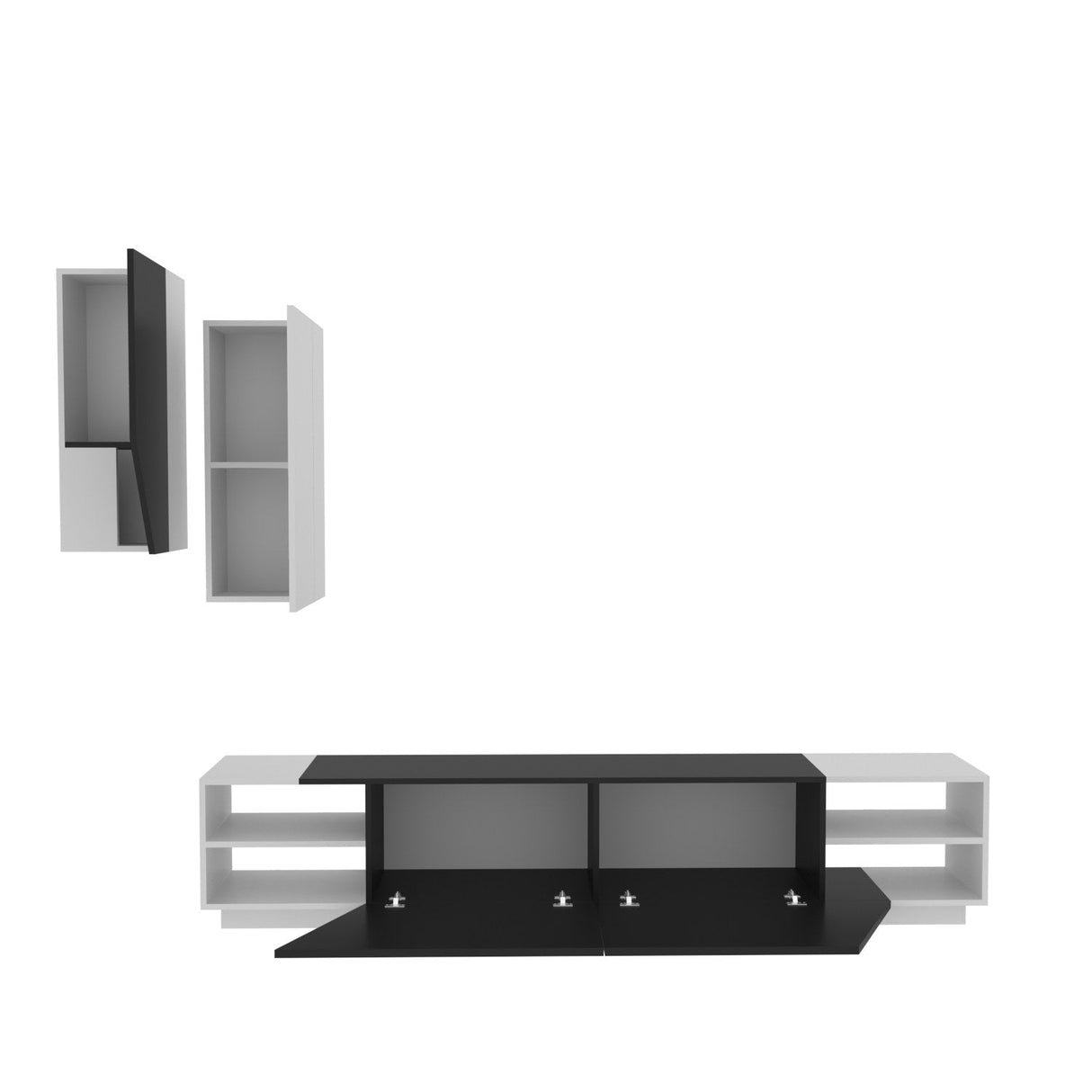 Comodă TV Zebra, Diverse culori, 240x38x47 cm - Negru - Alb | SKU: 788DEC3090 | Comodă TV Zebra, 240x38x47 cm, varianta Negru - Alb, produs pentru amenajarea locuinței, disponibil online în România la CasaMob