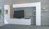 Comoda Tv Irfan Modern Stylecu dulapuri si rafturi, Alb, 215 x150 x 32 cm, SKU 788DEC3093