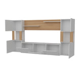 Comoda Tv Set cu dulapuri si rafturi , Alb, 160x31.5x125 cm