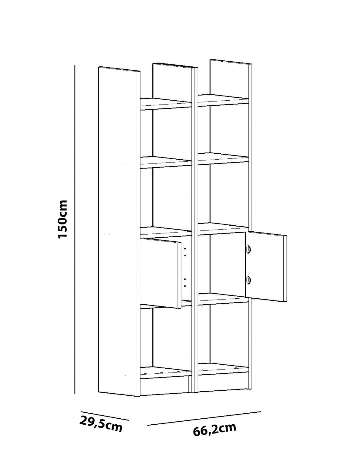 Bibliotecă Esbi 102, Diverse culori, 66x30x150 cm - Alb | SKU: 788DEC3616 | Bibliotecă Esbi 102, 66x30x150 cm, varianta Alb, produs pentru amenajarea locuinței, disponibil online în România la CasaMob