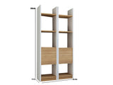 Bibliotecă Esbi 102, Diverse culori, 66x30x150 cm - Alb - Teak | SKU: 788DEC3617 | Bibliotecă Esbi 102, 66x30x150 cm, varianta Alb - Teak, produs pentru amenajarea locuinței, disponibil online în România la CasaMob