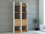 Bibliotecă Esbi 102, Diverse culori, 66x30x150 cm - Alb - Teak | SKU: 788DEC3617 | Bibliotecă Esbi 102, 66x30x150 cm, varianta Alb - Teak, produs pentru amenajarea locuinței, disponibil online în România la CasaMob