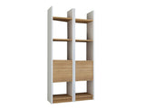 Bibliotecă Esbi 102, Diverse culori, 66x30x150 cm - Alb - Teak | SKU: 788DEC3617 | Bibliotecă Esbi 102, 66x30x150 cm, varianta Alb - Teak, produs pentru amenajarea locuinței, disponibil online în România la CasaMob