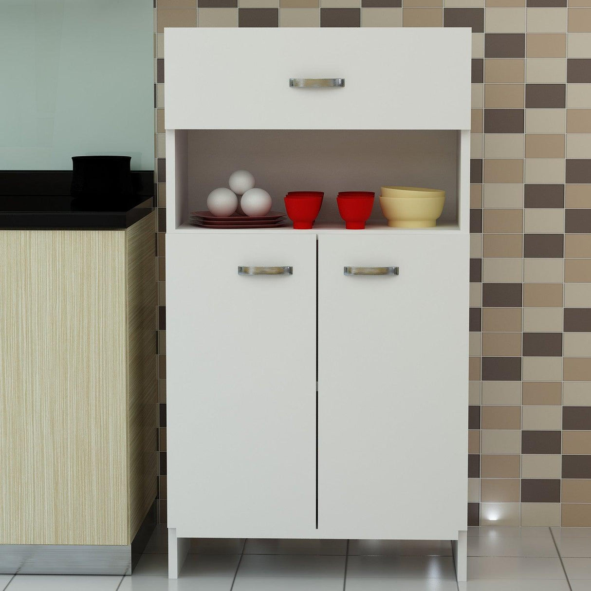 Dulap Multifunctional Raw, Alb, 60x102x32 cm