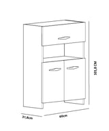 Dulap Multifunctional Raw, Alb, 60x102x32 cm