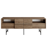 Comodă TV Derin, Diverse culori, 180x37x65 cm - Nuc - Negru | SKU: 788DEC4010 | Comodă TV Derin, 180x37x65 cm, varianta Nuc - Negru, produs pentru amenajarea locuinței, disponibil online în România la CasaMob