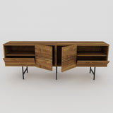Comodă TV Derin, Diverse culori, 180x37x65 cm - Nuc - Negru | SKU: 788DEC4010 | Comodă TV Derin, 180x37x65 cm, varianta Nuc - Negru, produs pentru amenajarea locuinței, disponibil online în România la CasaMob