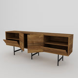 Comodă TV Derin, Diverse culori, 180x37x65 cm - Nuc - Negru | SKU: 788DEC4010 | Comodă TV Derin, 180x37x65 cm, varianta Nuc - Negru, produs pentru amenajarea locuinței, disponibil online în România la CasaMob