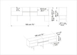 Comodă TV Derin, Diverse culori, 180x37x65 cm - Nuc - Negru | SKU: 788DEC4010 | Comodă TV Derin, 180x37x65 cm, varianta Nuc - Negru, produs pentru amenajarea locuinței, disponibil online în România la CasaMob