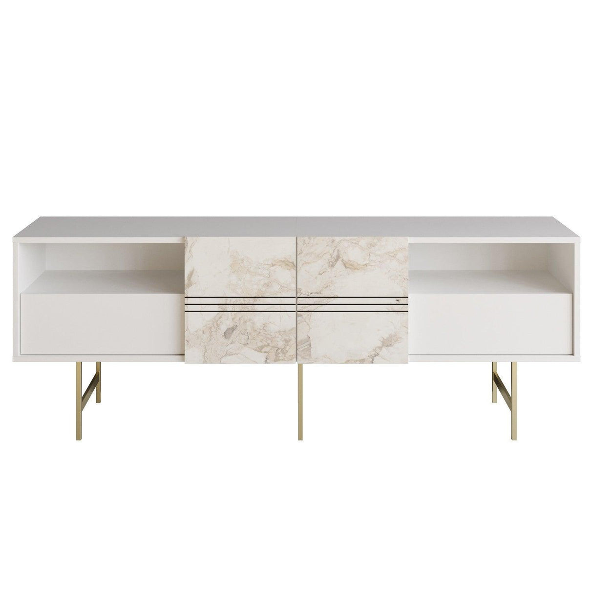 Comodă TV Derin, Diverse culori, 180x37x65 cm - Alb | SKU: 788DEC4011 | Comodă TV Derin, 180x37x65 cm, varianta Alb, produs pentru amenajarea locuinței, disponibil online în România la CasaMob