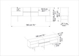 Comodă TV Derin, Diverse culori, 180x37x65 cm - Alb | SKU: 788DEC4011 | Comodă TV Derin, 180x37x65 cm, varianta Alb, produs pentru amenajarea locuinței, disponibil online în România la CasaMob