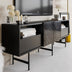 Negru - Marble | SKU: 788DEC4012 | Comodă TV Derin, 180x37x65 cm, varianta Negru - Marble, produs pentru amenajarea locuinței, disponibil online în România la CasaMob