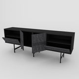Comodă TV Derin, Diverse culori, 180x37x65 cm - Negru - Marble | SKU: 788DEC4012 | Comodă TV Derin, 180x37x65 cm, varianta Negru - Marble, produs pentru amenajarea locuinței, disponibil online în România la CasaMob