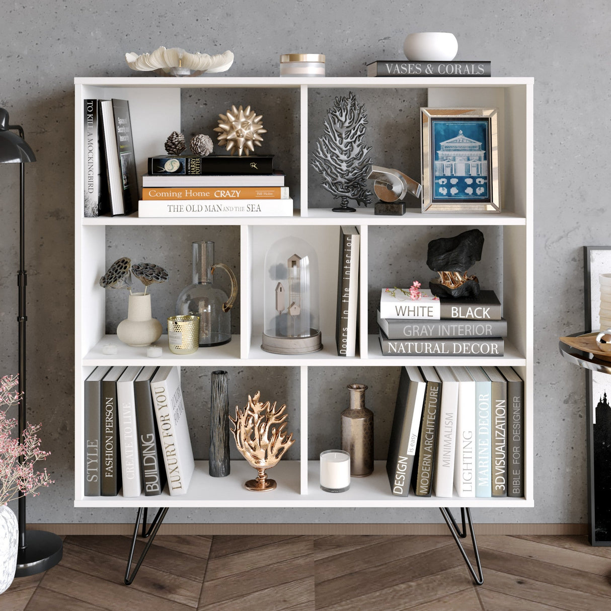 Bibliotecă Mistico, Diverse culori, 120x30x132 cm - Alb | SKU: 788DEC4028 | Bibliotecă Mistico, 120x30x132 cm, varianta Alb, produs pentru amenajarea locuinței, disponibil online în România la CasaMob