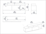 Comoda Tv Getir cu 2 usi si rafturi modern, Nuc, 150 x 43 x 35 cm