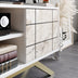 Alb - Auriu | SKU: 788DEC4035 | Comodă TV North, 130x59x39 cm, varianta Alb - Auriu, produs pentru amenajarea locuinței, disponibil online în România la CasaMob
