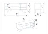 Comodă TV North, Diverse culori, 130x59x39 cm - Alb - Auriu | SKU: 788DEC4035 | Comodă TV North, 130x59x39 cm, varianta Alb - Auriu, produs pentru amenajarea locuinței, disponibil online în România la CasaMob