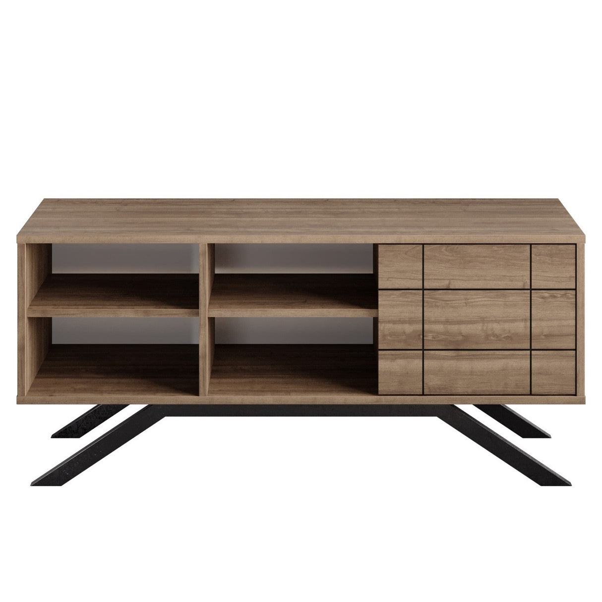 Comodă TV North, Diverse culori, 130x59x39 cm - Negru - Nuc | SKU: 788DEC4036 | Comodă TV North, 130x59x39 cm, varianta Negru - Nuc, produs pentru amenajarea locuinței, disponibil online în România la CasaMob