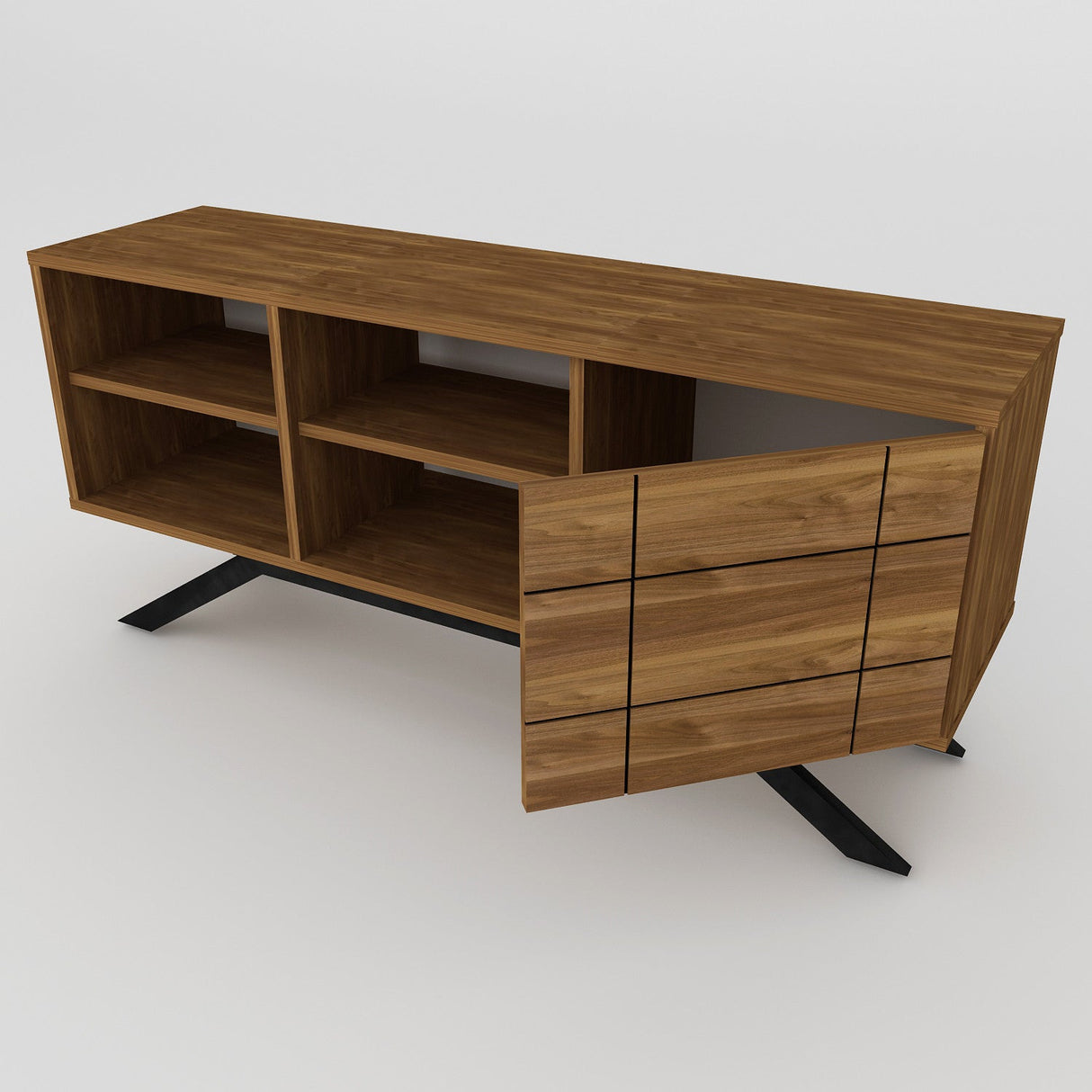 Comodă TV North, Diverse culori, 130x59x39 cm - Negru - Nuc | SKU: 788DEC4036 | Comodă TV North, 130x59x39 cm, varianta Negru - Nuc, produs pentru amenajarea locuinței, disponibil online în România la CasaMob