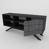 Comodă TV North, Diverse culori, 130x59x39 cm - Negru - Marble | SKU: 788DEC4037 | Comodă TV North, 130x59x39 cm, varianta Negru - Marble, produs pentru amenajarea locuinței, disponibil online în România la CasaMob