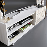 Comodă TV Valantina, Diverse culori, 140x37x41 cm - Alb | SKU: 788DEC4043 | Comodă TV Valantina, 140x37x41 cm, varianta Alb, produs pentru amenajarea locuinței, disponibil online în România la CasaMob
