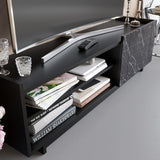 Comodă TV Valantina, Diverse culori, 140x37x41 cm - Negru - Marble | SKU: 788DEC4044 | Comodă TV Valantina, 140x37x41 cm, varianta Negru - Marble, produs pentru amenajarea locuinței, disponibil online în România la CasaMob