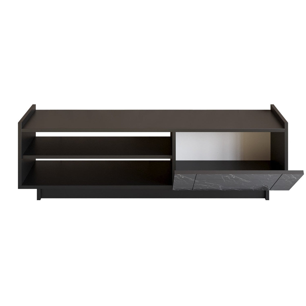 Comodă TV Valantina, Diverse culori, 140x37x41 cm - Negru - Marble | SKU: 788DEC4044 | Comodă TV Valantina, 140x37x41 cm, varianta Negru - Marble, produs pentru amenajarea locuinței, disponibil online în România la CasaMob
