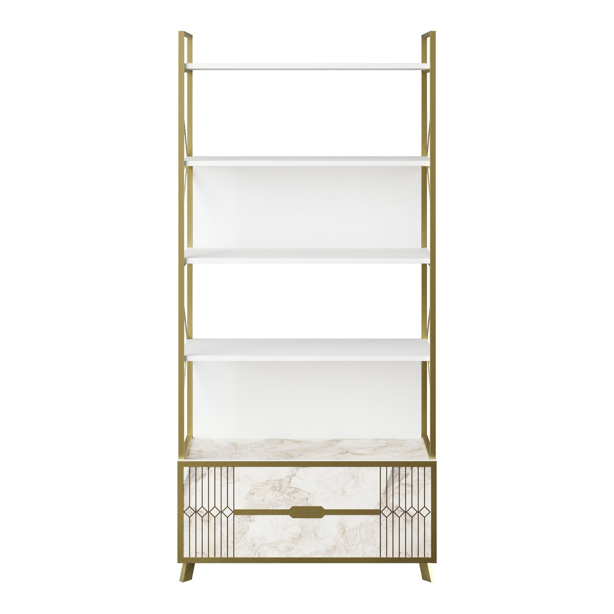 Bibliotecă Frida 90 Cm, Alb, 89x35x191 cm