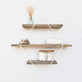 Raft de perete Wr008, Nuc - Alb, 62x15x42 cm