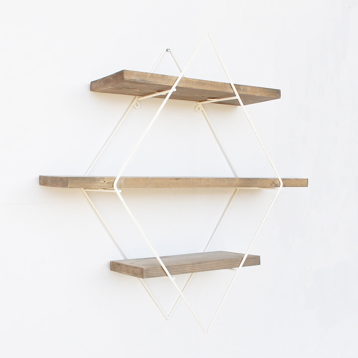 Raft de perete Wr008, Nuc - Alb, 62x15x42 cm