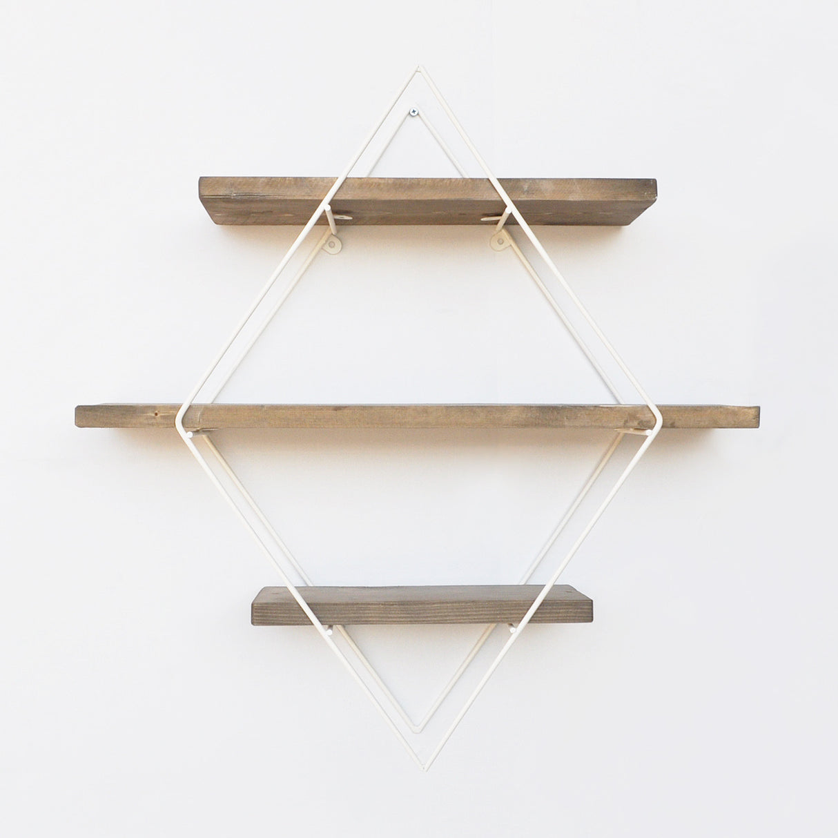 Raft de perete Wr008, Nuc - Alb, 62x15x42 cm