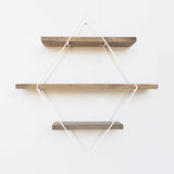 Raft de perete Wr008, Nuc - Alb, 62x15x42 cm