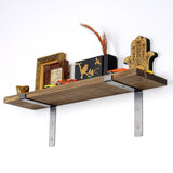 Raft de perete Lam002, Negru - Nuc, 60x14x16 cm
