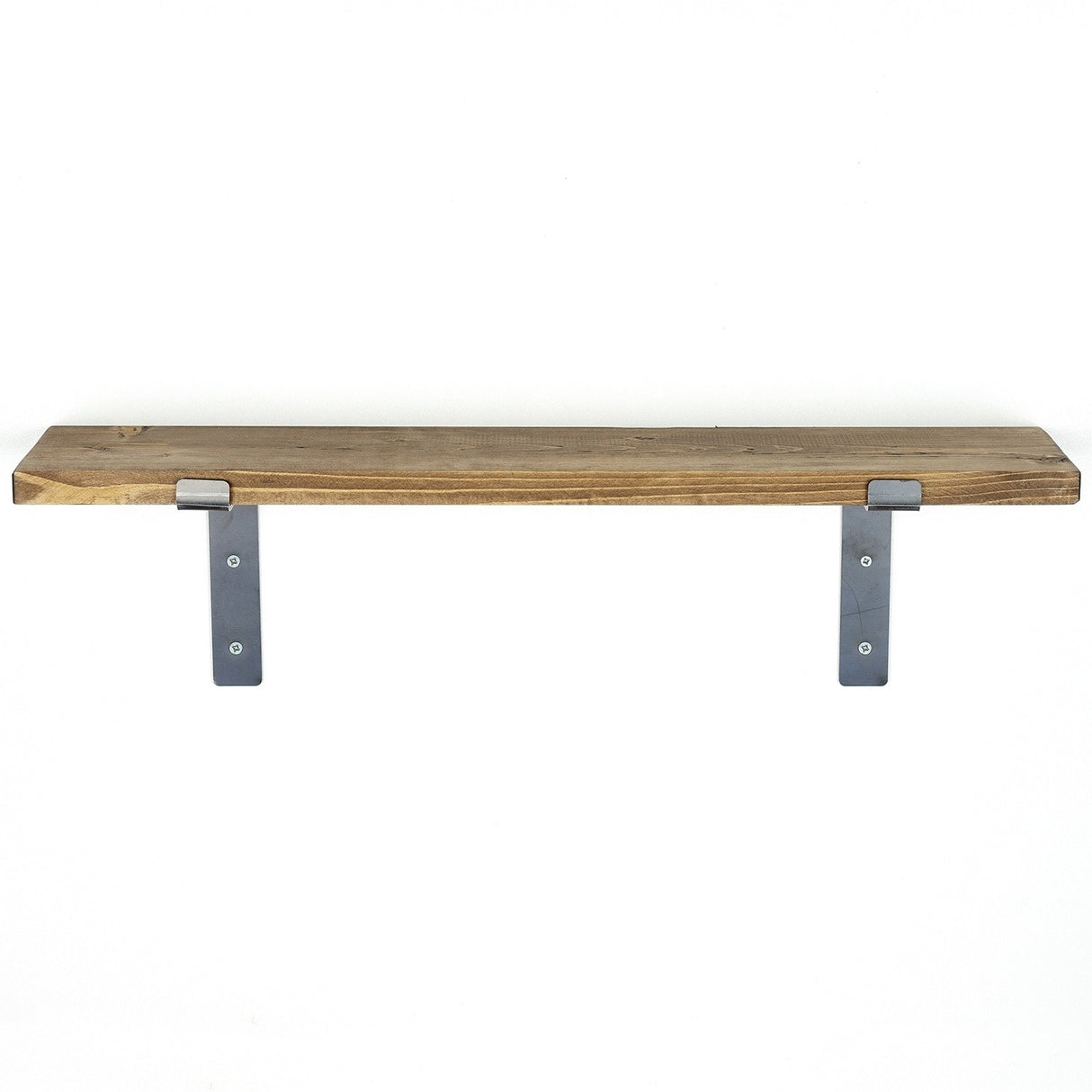 Raft de perete Lam002, Negru - Nuc, 60x14x16 cm