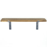 Raft de perete Lam002, Negru - Nuc, 60x14x16 cm