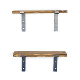 Raft de perete Lam005, Negru - Nuc, 40x14x16 cm