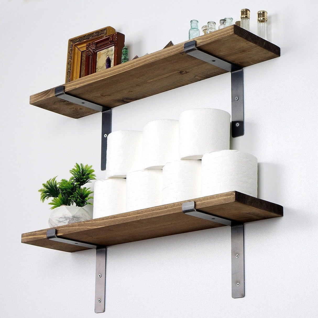 Raft decorativ de perete din Lemn Natur, Sonoma, 60 x 16 x 14 cm