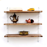 Raft de perete Wr089, Alb - Nuc, 60x15x57 cm