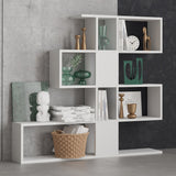 Bibliotecă Karlin, Alb, 120x20x109 cm