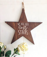 Decorațiune de perete din lemn All Stars, Nuc, 35x35x2 cm